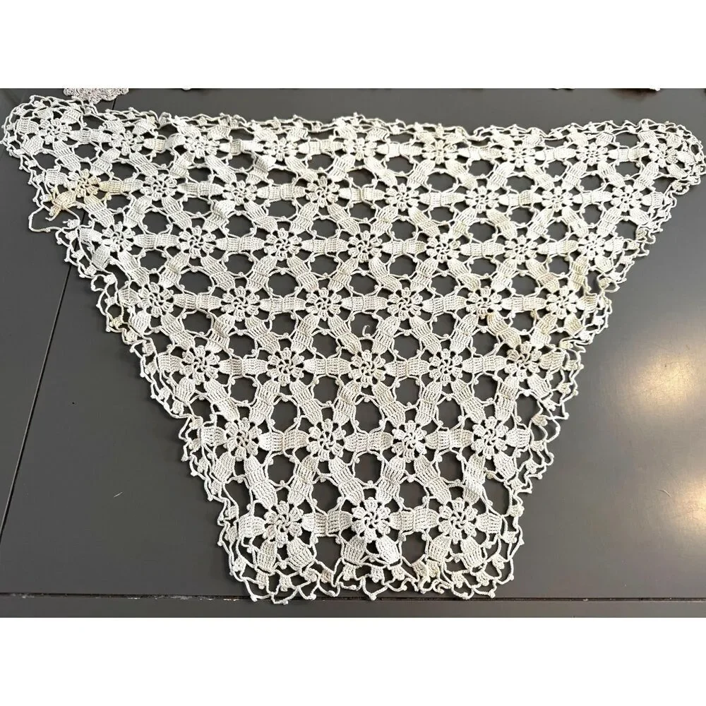 3 vintage hand crocheted doilies great for craft projects